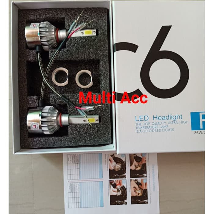 2pcs Lampu Led Mobil C6 H4 H11 H3 H7 H1 HB3 HB4 Plug N Play