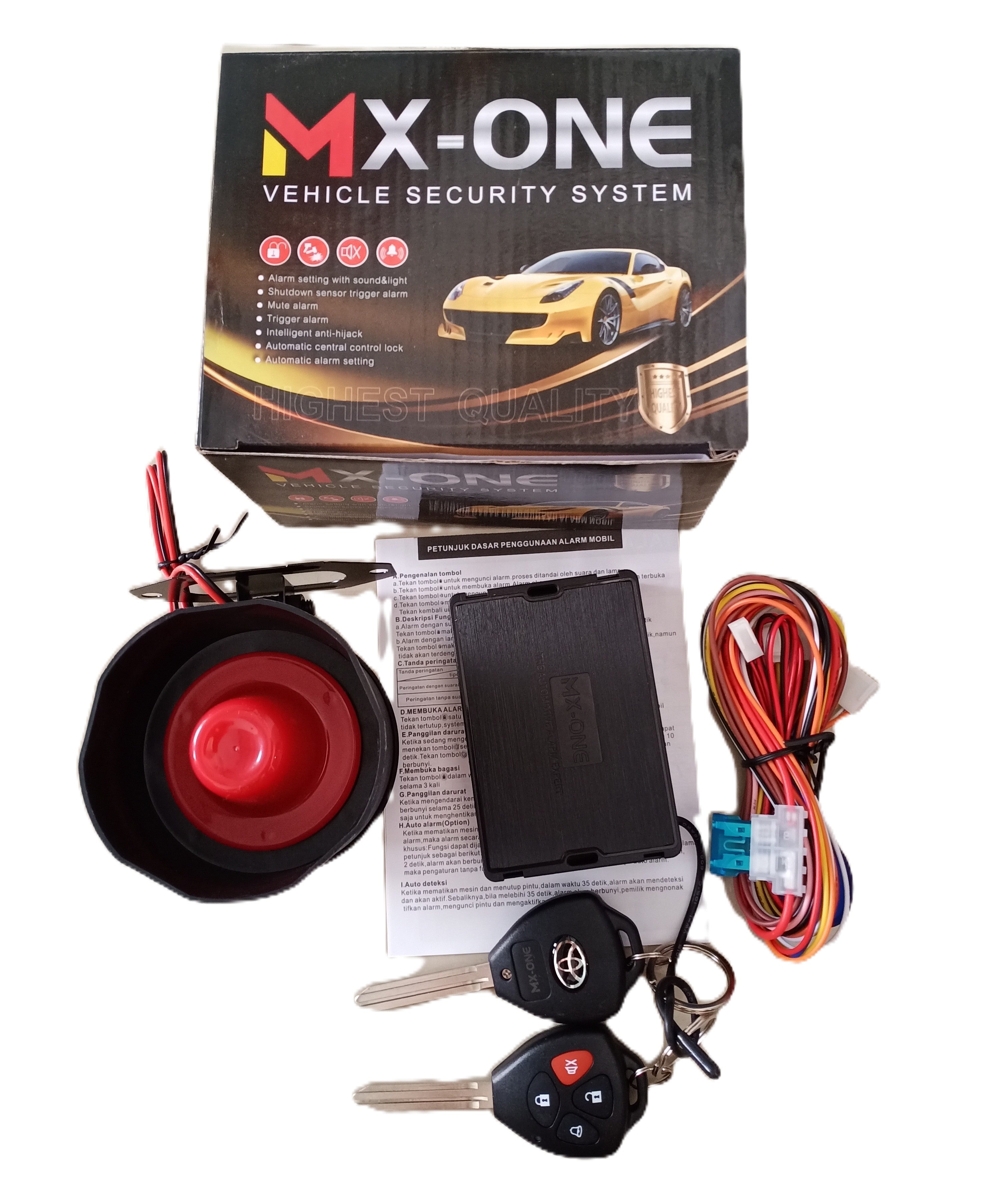 MX-One Alarm Mobil Anti Maling Remote Universal Model Kunci