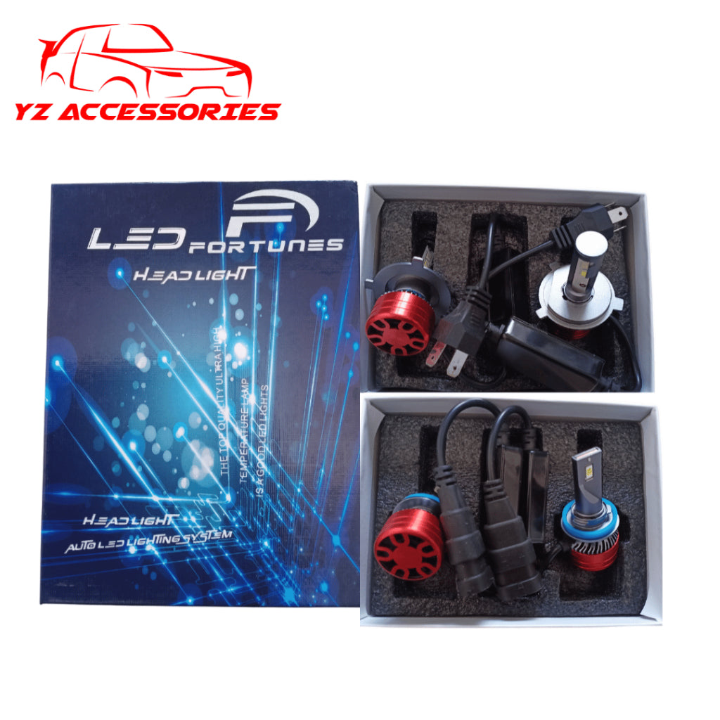 Lampu Led Mobil Fortunes Turbo Led H4 H11 HB3 9005 HB4 9006 H3 H7 H1