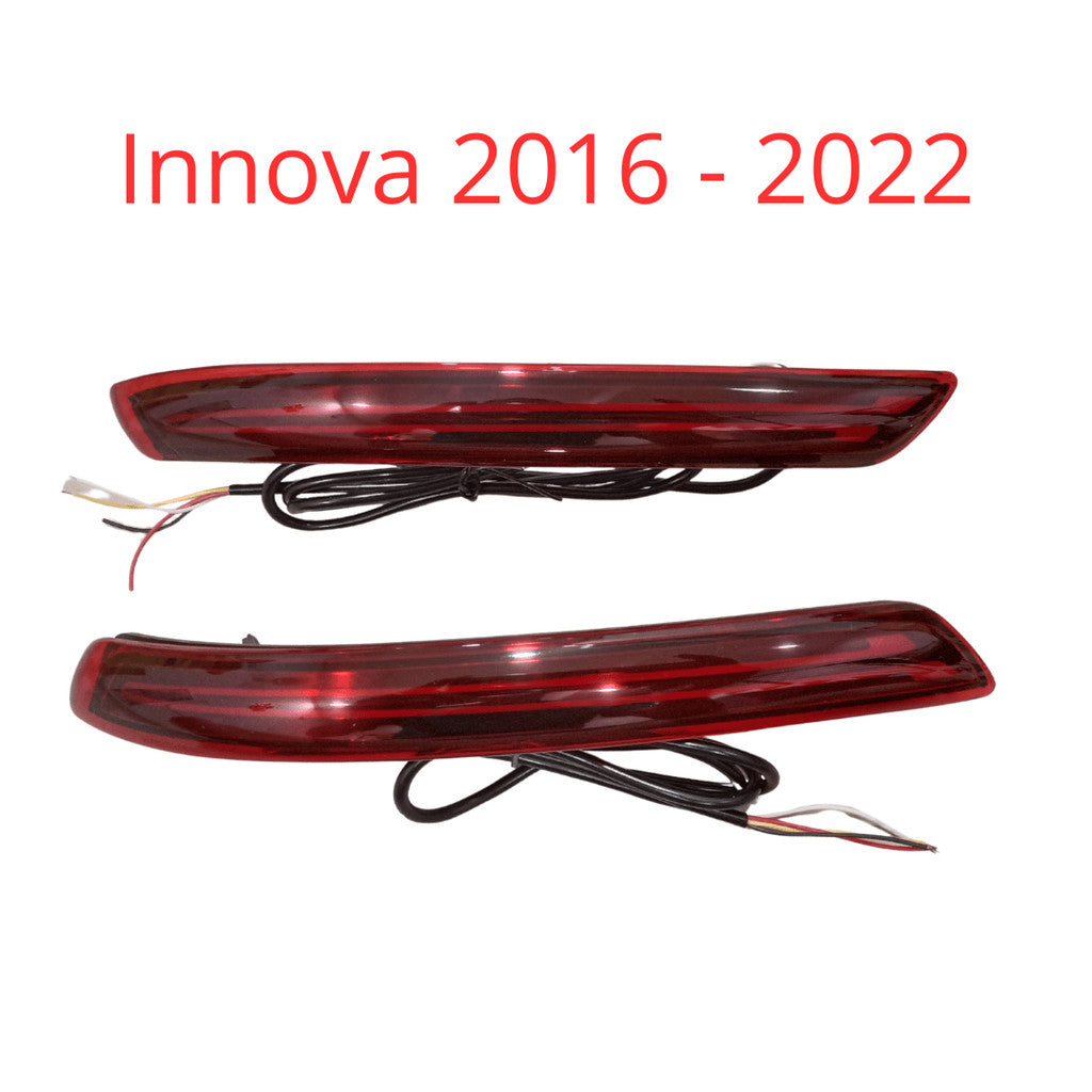 Lampu Reflektor Bumper Belakang All New Innova 2016 - 2022 Merah Smoke Model Garis