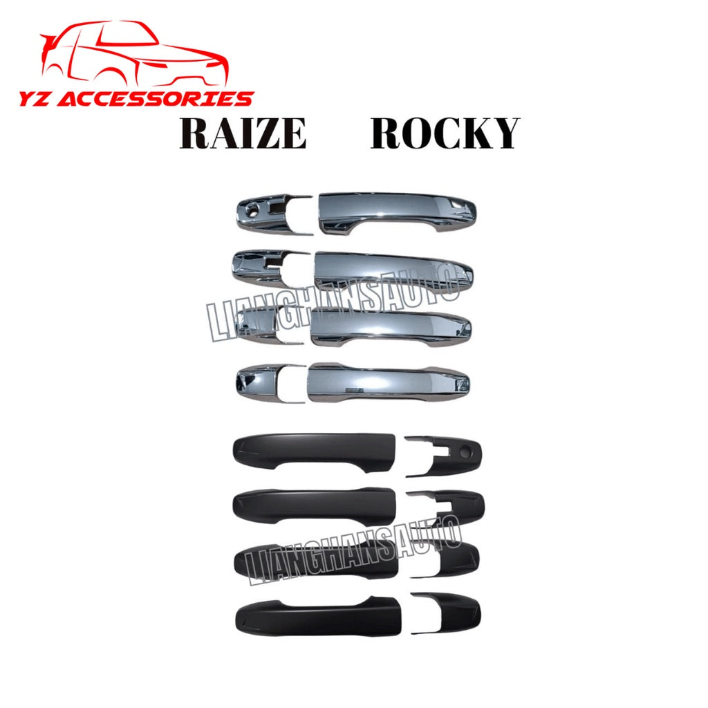 Cover Handle Raize Rocky Chrome Hitam Dop Doff