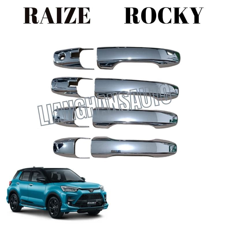 Cover Handle Raize Rocky Chrome Hitam Dop Doff