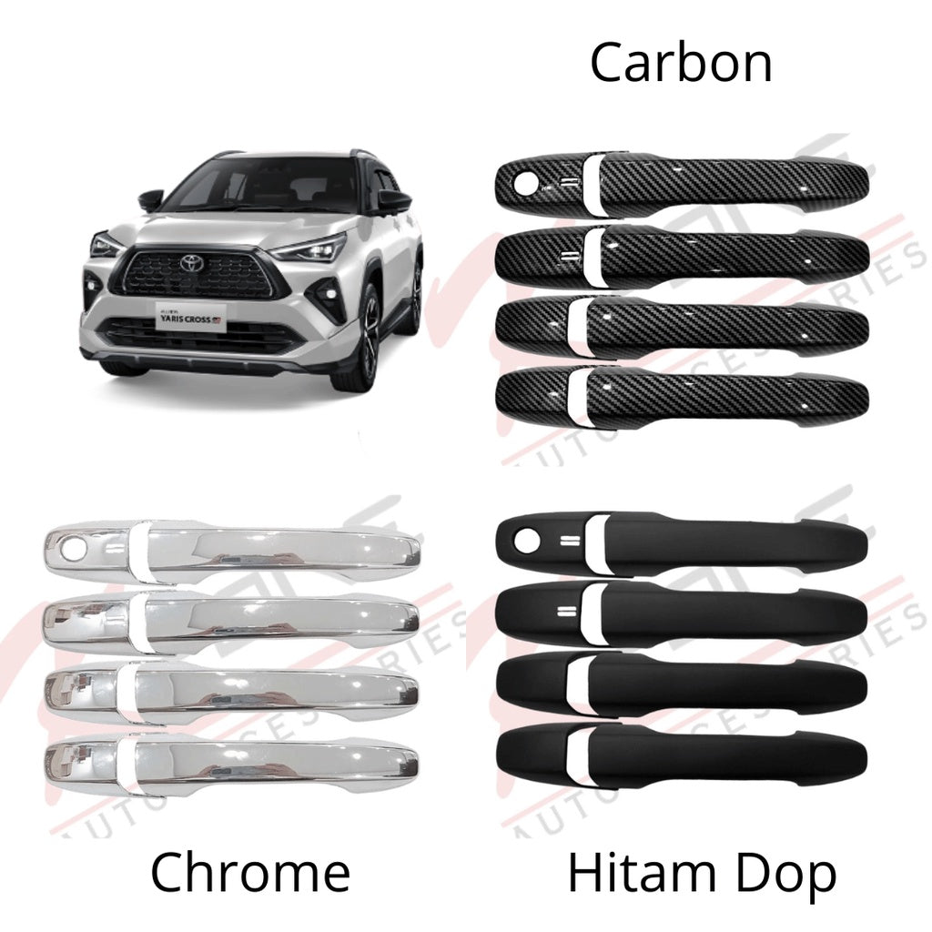 Cover Handle Yaris Cross 2023 Up Chrome Hitam Carbon