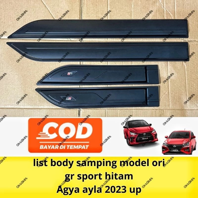 List Body All New Agya Ayla 2023 Up Chrome Hitam