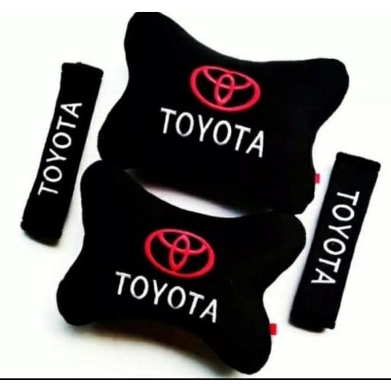 Bantal Toyota / Bantal Mobil Toyota 2 in 1 / Bantal Leher Mobil Universal